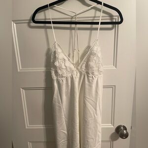 Flora Nikrooz Kylie Lace-Trim Charmeuse Chemise